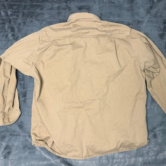 Lot of 2 LAPCO FR Mens Khaki Flame Resistant Work Shirts Boh Bros XXL IKH7 CAT2 - Picture 13 of 14